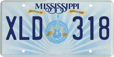 MS license plate XLD318