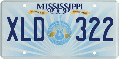 MS license plate XLD322