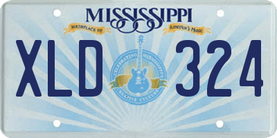 MS license plate XLD324
