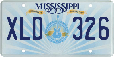 MS license plate XLD326