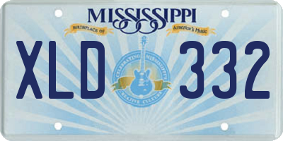MS license plate XLD332