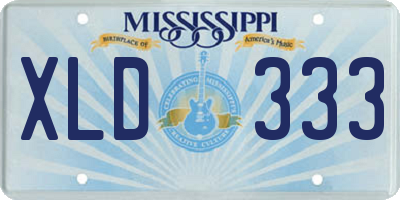 MS license plate XLD333