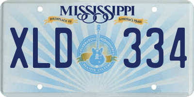 MS license plate XLD334