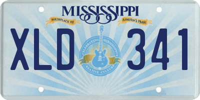 MS license plate XLD341