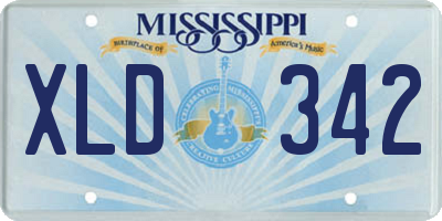 MS license plate XLD342