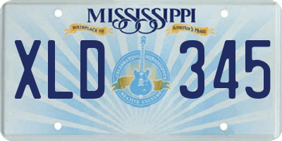 MS license plate XLD345