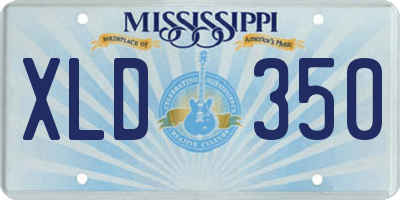 MS license plate XLD350