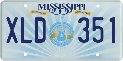 MS license plate XLD351