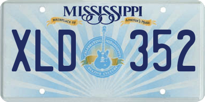 MS license plate XLD352