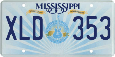 MS license plate XLD353