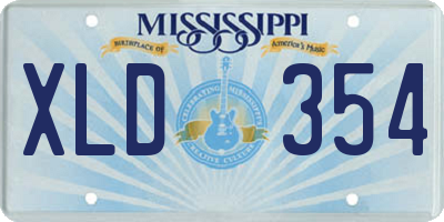 MS license plate XLD354