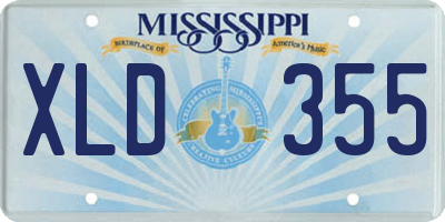 MS license plate XLD355