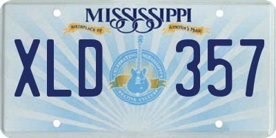 MS license plate XLD357