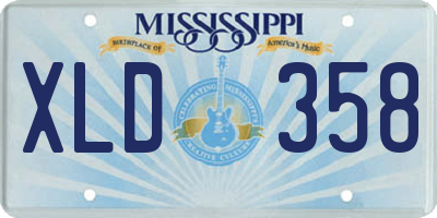 MS license plate XLD358