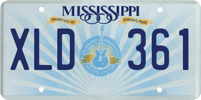 MS license plate XLD361