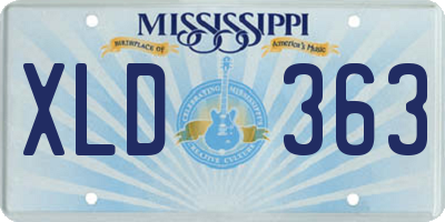 MS license plate XLD363