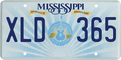 MS license plate XLD365