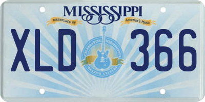 MS license plate XLD366