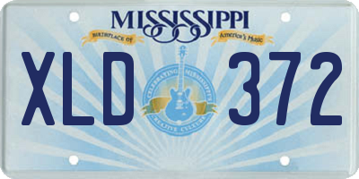 MS license plate XLD372