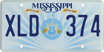 MS license plate XLD374