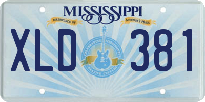 MS license plate XLD381