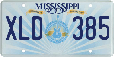 MS license plate XLD385