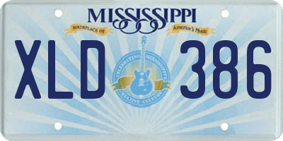MS license plate XLD386