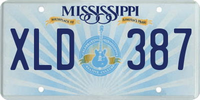 MS license plate XLD387