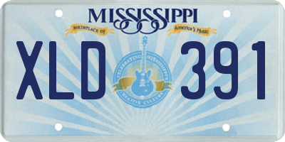 MS license plate XLD391