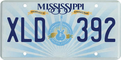 MS license plate XLD392