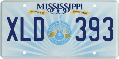 MS license plate XLD393