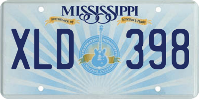 MS license plate XLD398