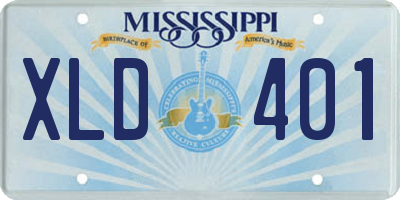 MS license plate XLD401