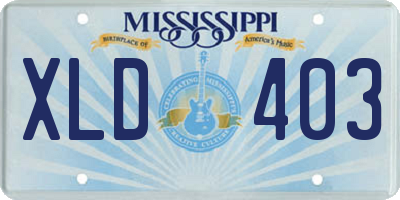 MS license plate XLD403