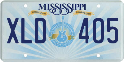 MS license plate XLD405