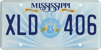 MS license plate XLD406
