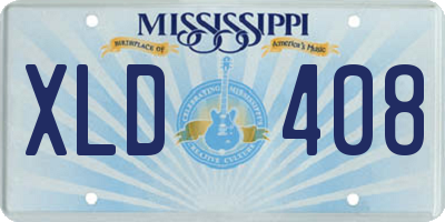MS license plate XLD408