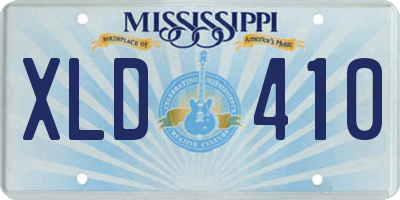 MS license plate XLD410