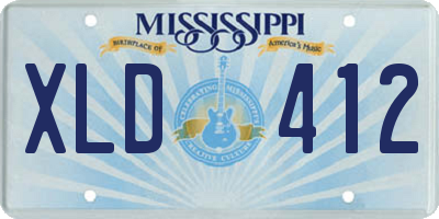 MS license plate XLD412