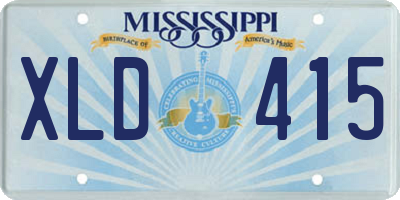 MS license plate XLD415