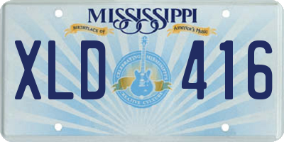 MS license plate XLD416