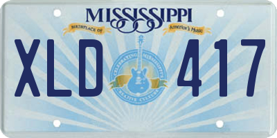 MS license plate XLD417