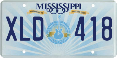 MS license plate XLD418