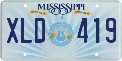 MS license plate XLD419