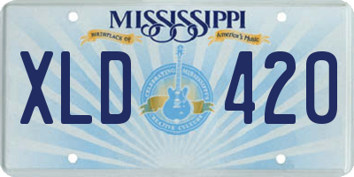 MS license plate XLD420