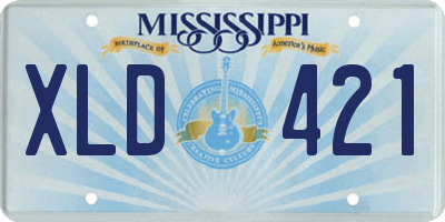 MS license plate XLD421