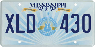 MS license plate XLD430