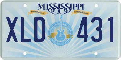 MS license plate XLD431