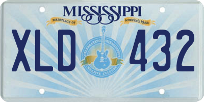 MS license plate XLD432