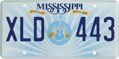 MS license plate XLD443